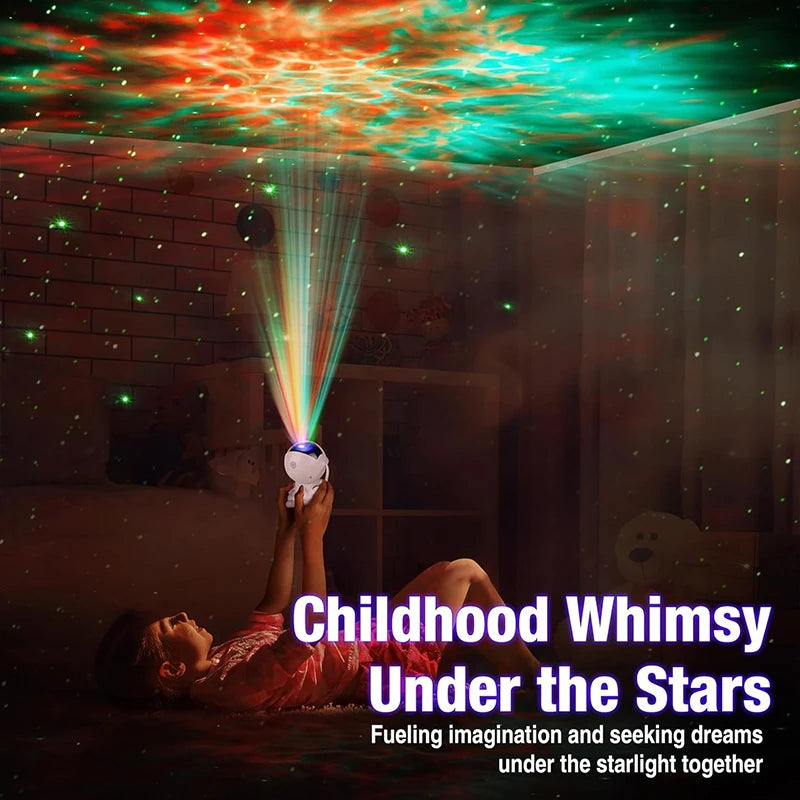 Astronaut Galaxy Projector Night Light White Holding Star, Stars Projectors Lamp for Kids Bedroom, Space Decor & Gift