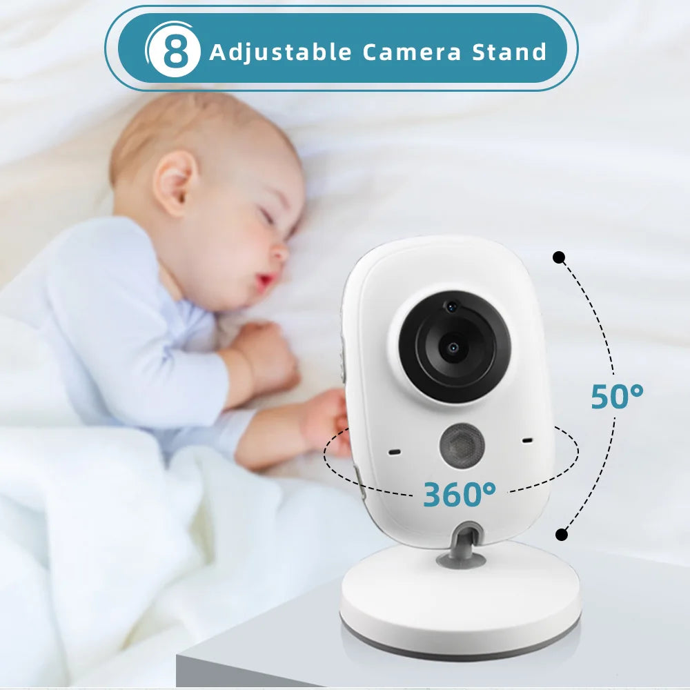 TakTark 3.2 Inch Wireless Video Baby Monitor With Lullabies Auto Night Vision Two Way Intercom Temperature Monitoring Babysitter